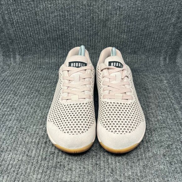 NOBULL Suede Trainer Low Blush Pink Gum Athletic CrossFit Shoes Mens 9 / 10.5 W - Picture 2 of 8